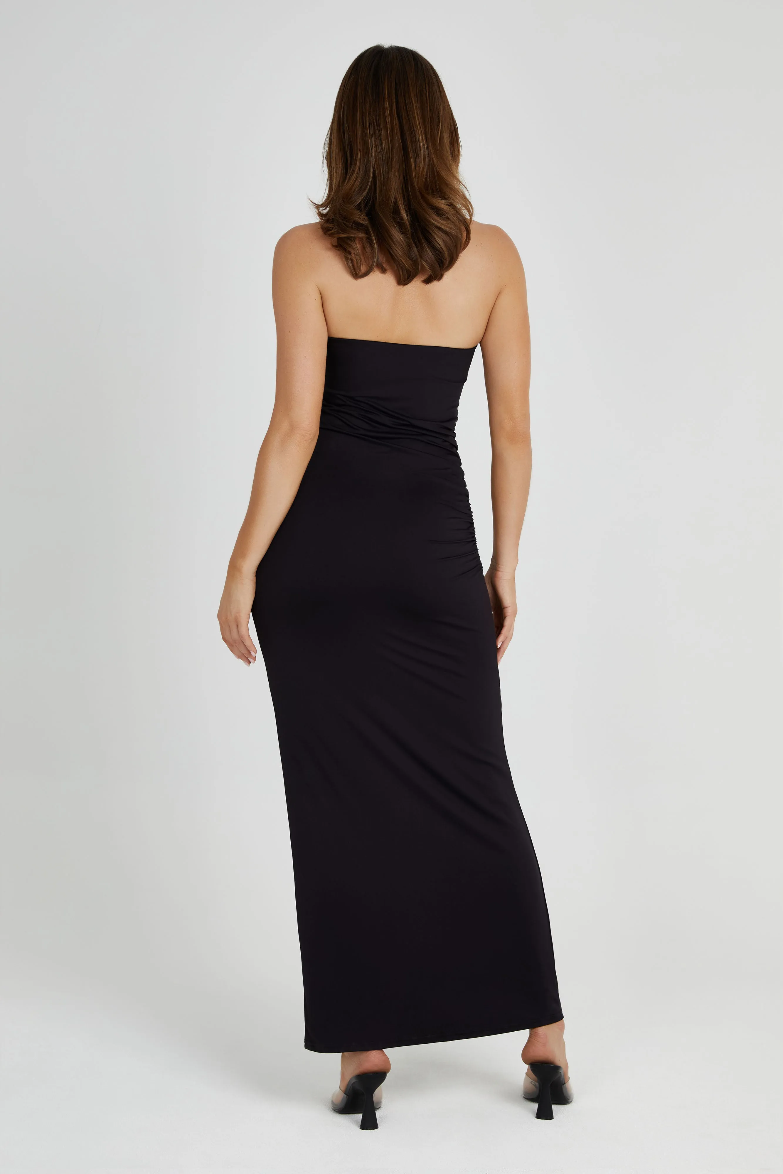 Astraea Recycled Nylon Drape Maxi Dress - Black sold by Meshki product image thumbnail 2