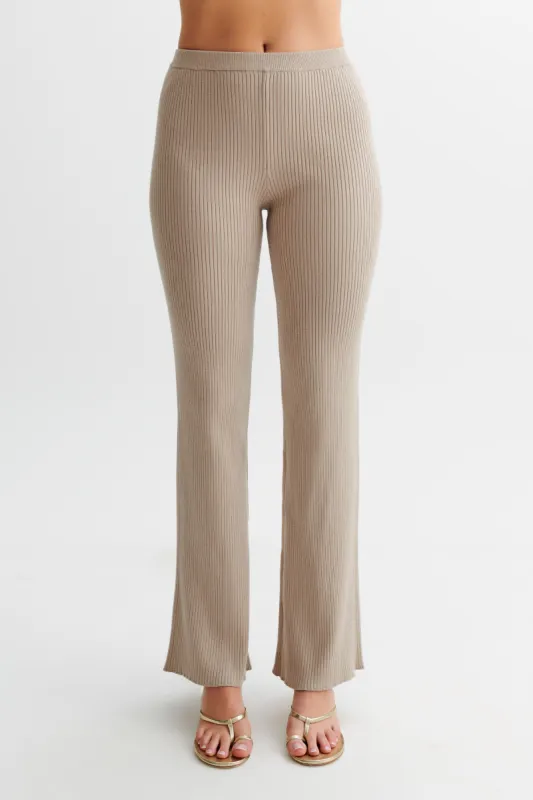 Calypso Knit Trouser - Tawny Grey sold by Meshki