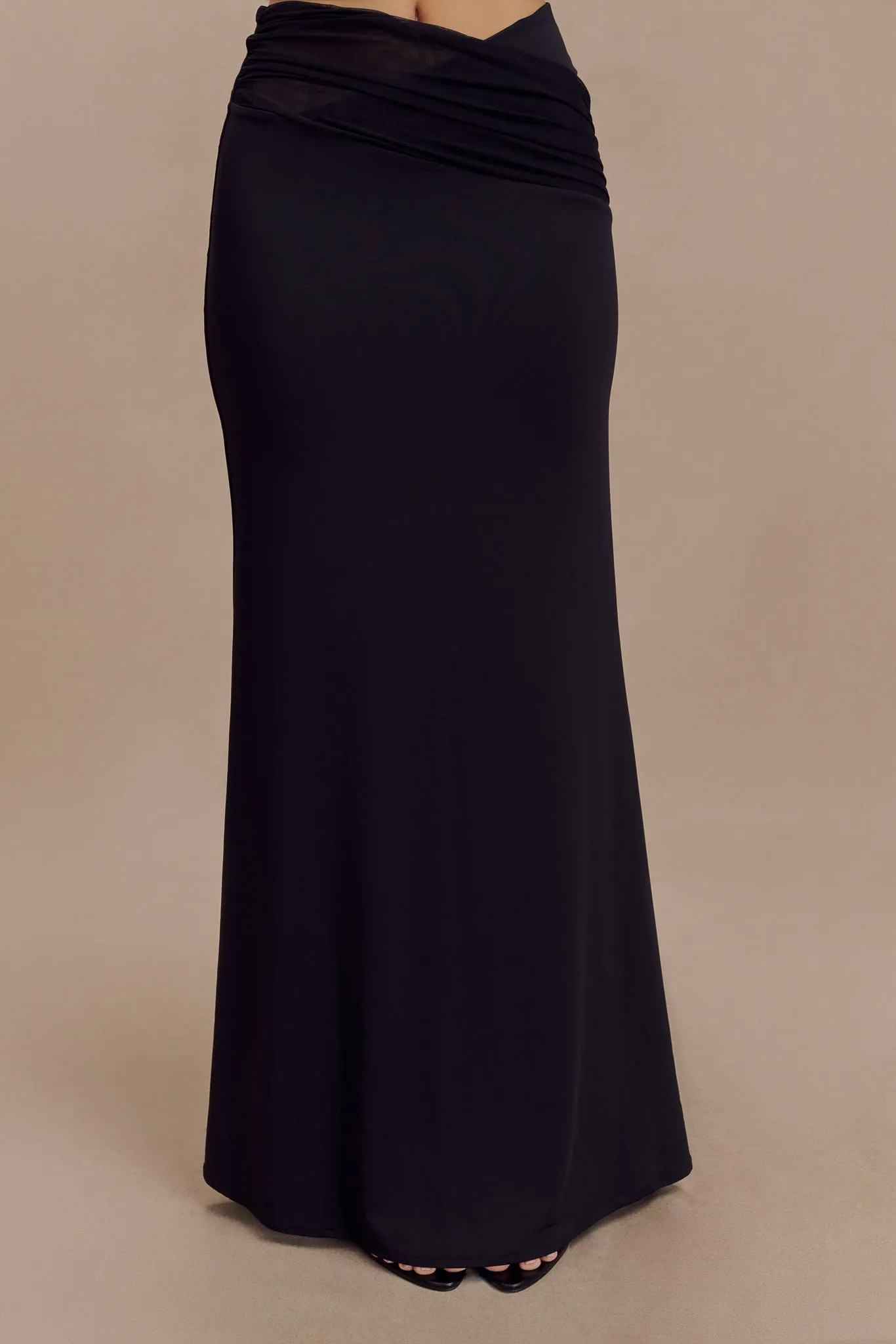 Jules Recycled Nylon And Mesh Maxi Skirt - Black sold by Meshki product image thumbnail 4