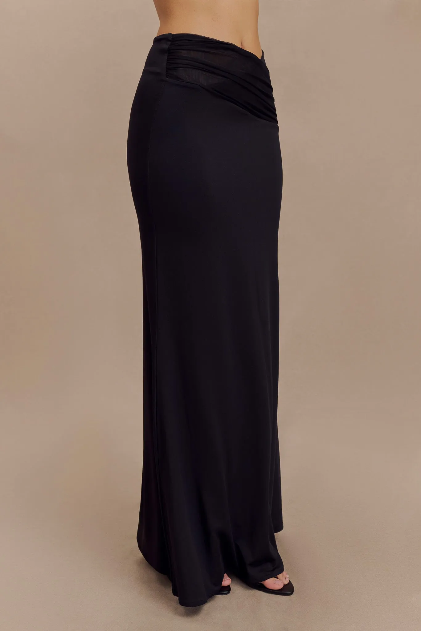 Jules Recycled Nylon And Mesh Maxi Skirt - Black sold by Meshki product image thumbnail 5