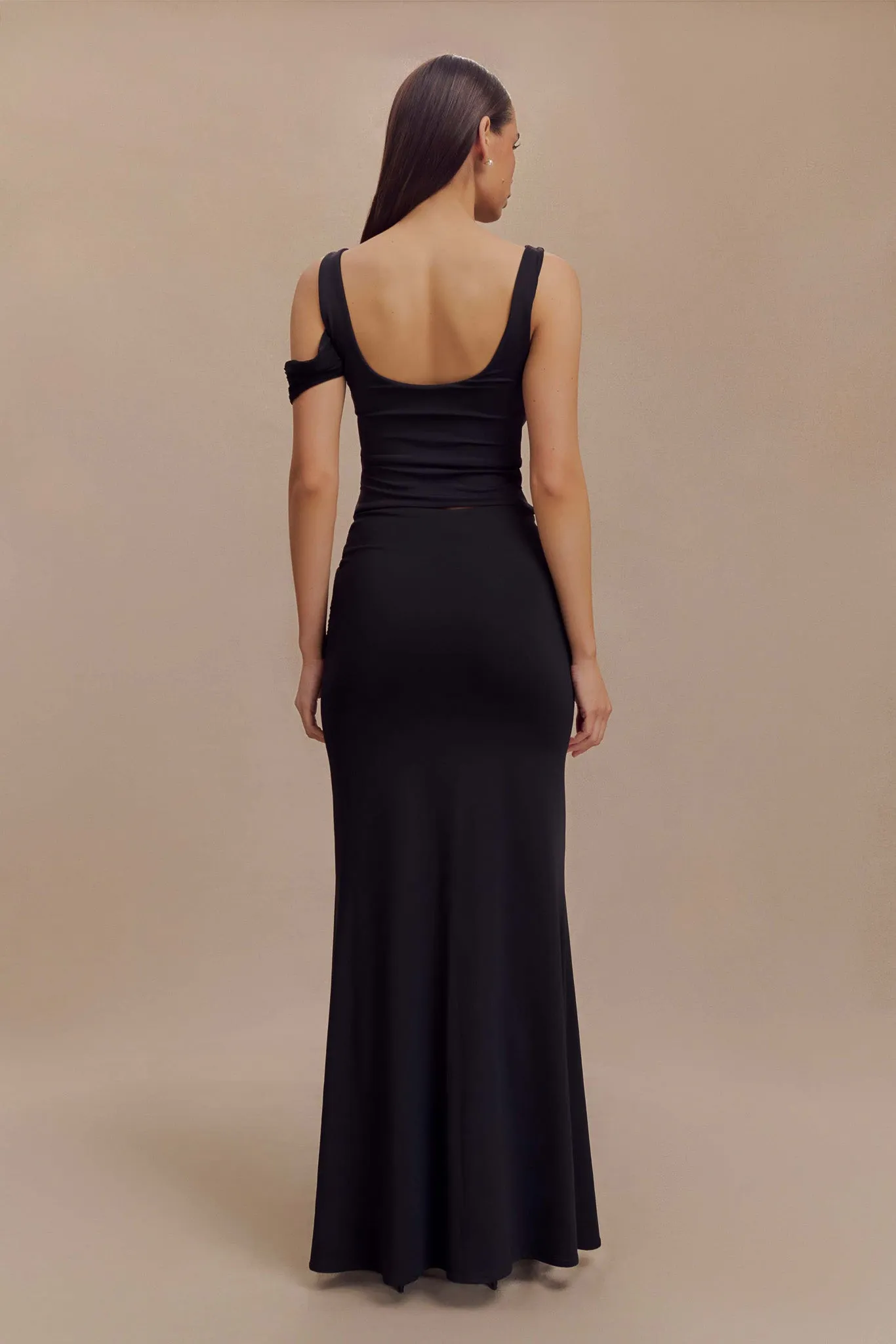 Jules Recycled Nylon And Mesh Maxi Skirt - Black sold by Meshki product image thumbnail 2