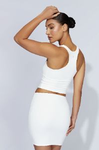 Harlow Mini Skirt - White sold by Meshki