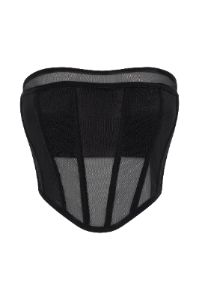Helen Strapless Corset Bustier - Black sold by Meshki