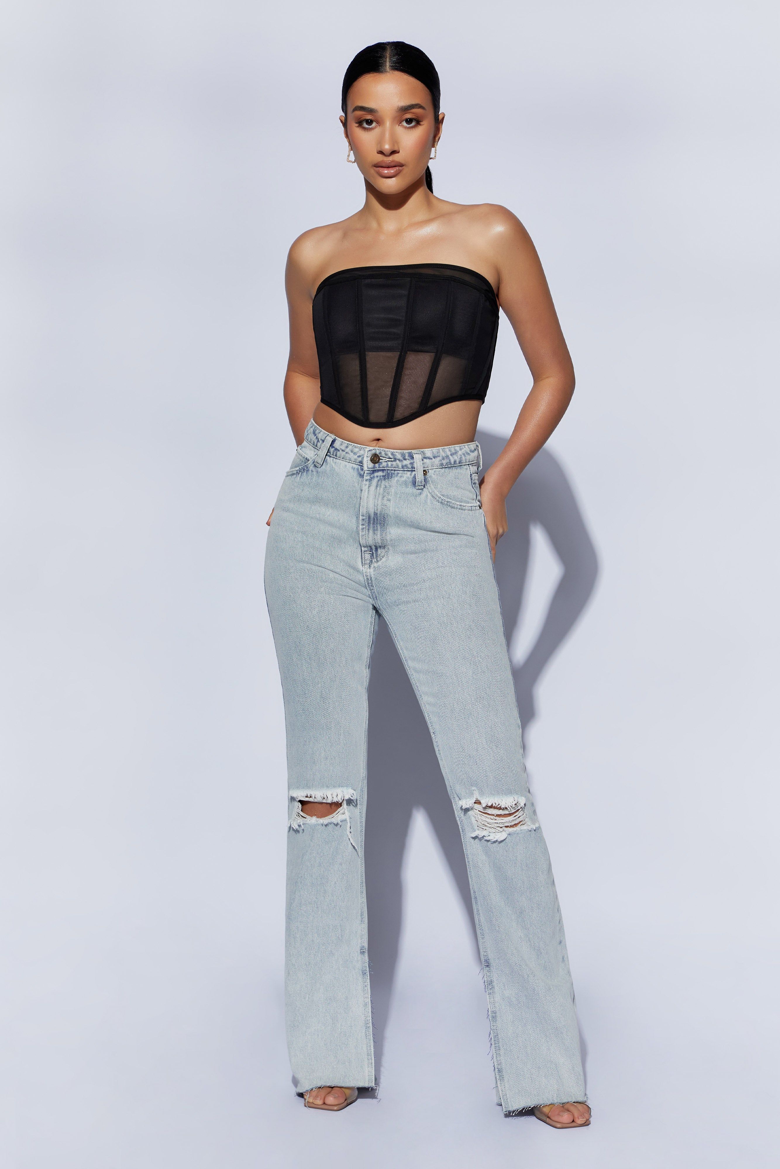 Helen Strapless Corset Bustier - Black sold by Meshki product image thumbnail 6