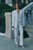 Bellamy Cinched Blazer - Grey sold by Meshki