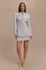 Bellamy Cinched Blazer - Grey sold by Meshki