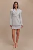 Bellamy Cinched Blazer - Grey sold by Meshki