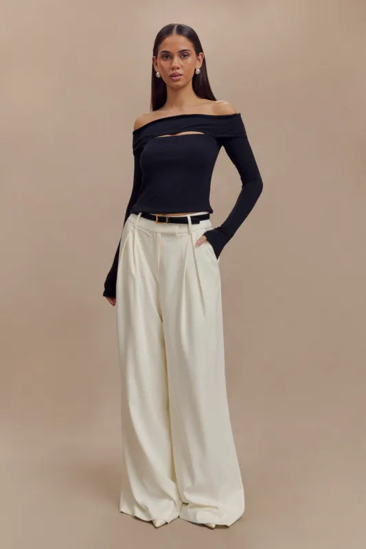 Briah Cut Out Modal Long Sleeve Top - Black made by Meshki