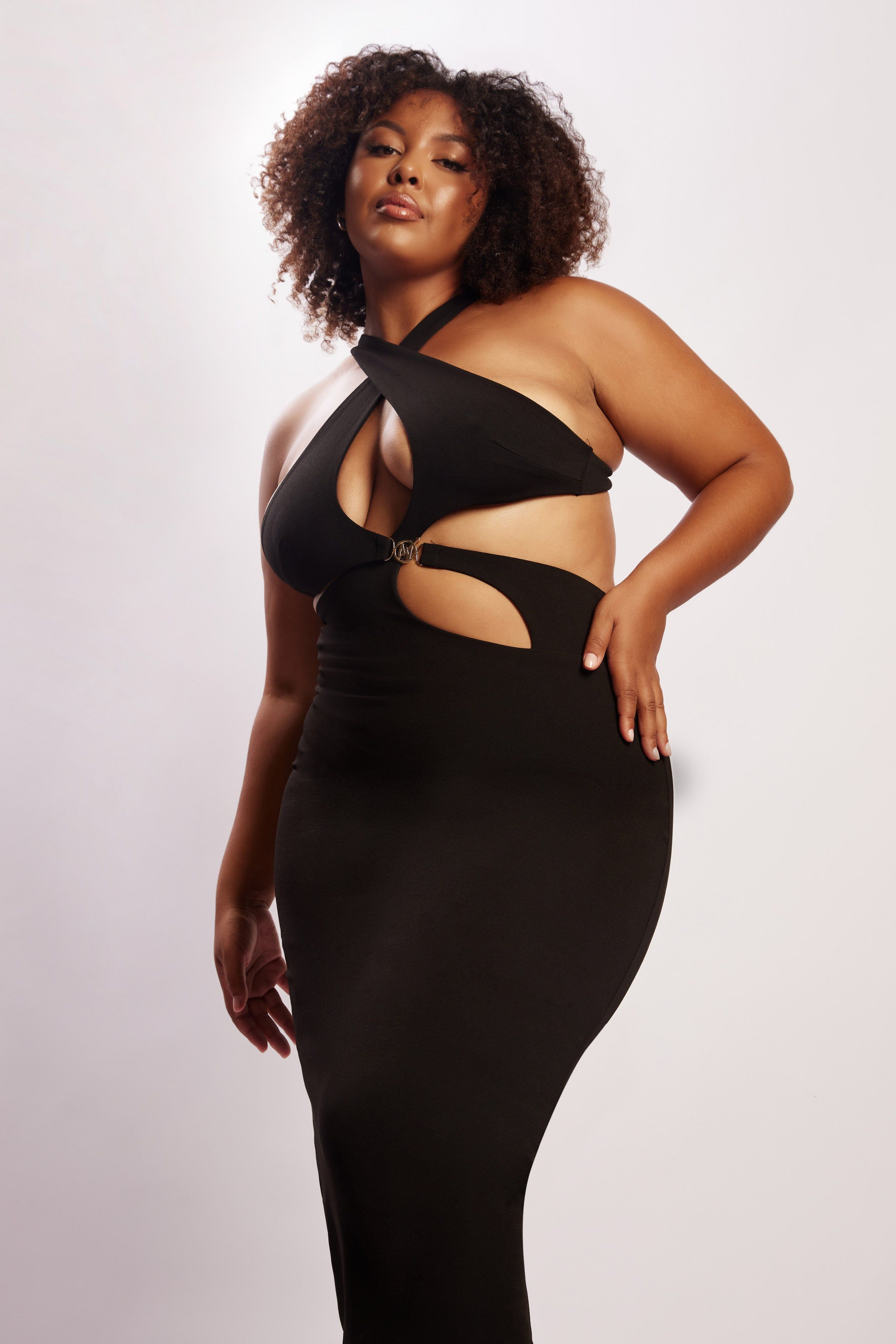 Briana Cut Out Midi Dress - Black sold by Meshki product image thumbnail 9