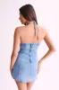 Carrie Rose Denim Mini Dress - Mid Blue sold by Meshki
