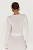 Maribelle Knit Long Sleeve Top - White sold by Meshki
