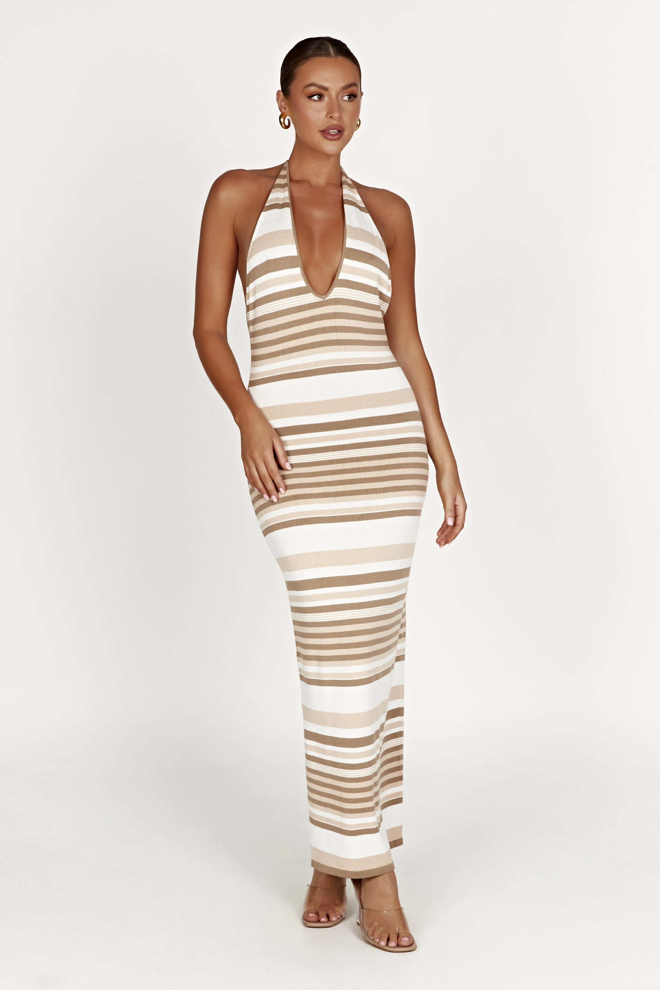 Brienne Stripe Maxi Dress - Cream sold by Meshki product image thumbnail 3