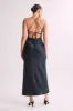 Sydney Straight Neck Slip Maxi Dress - Black sold by Meshki