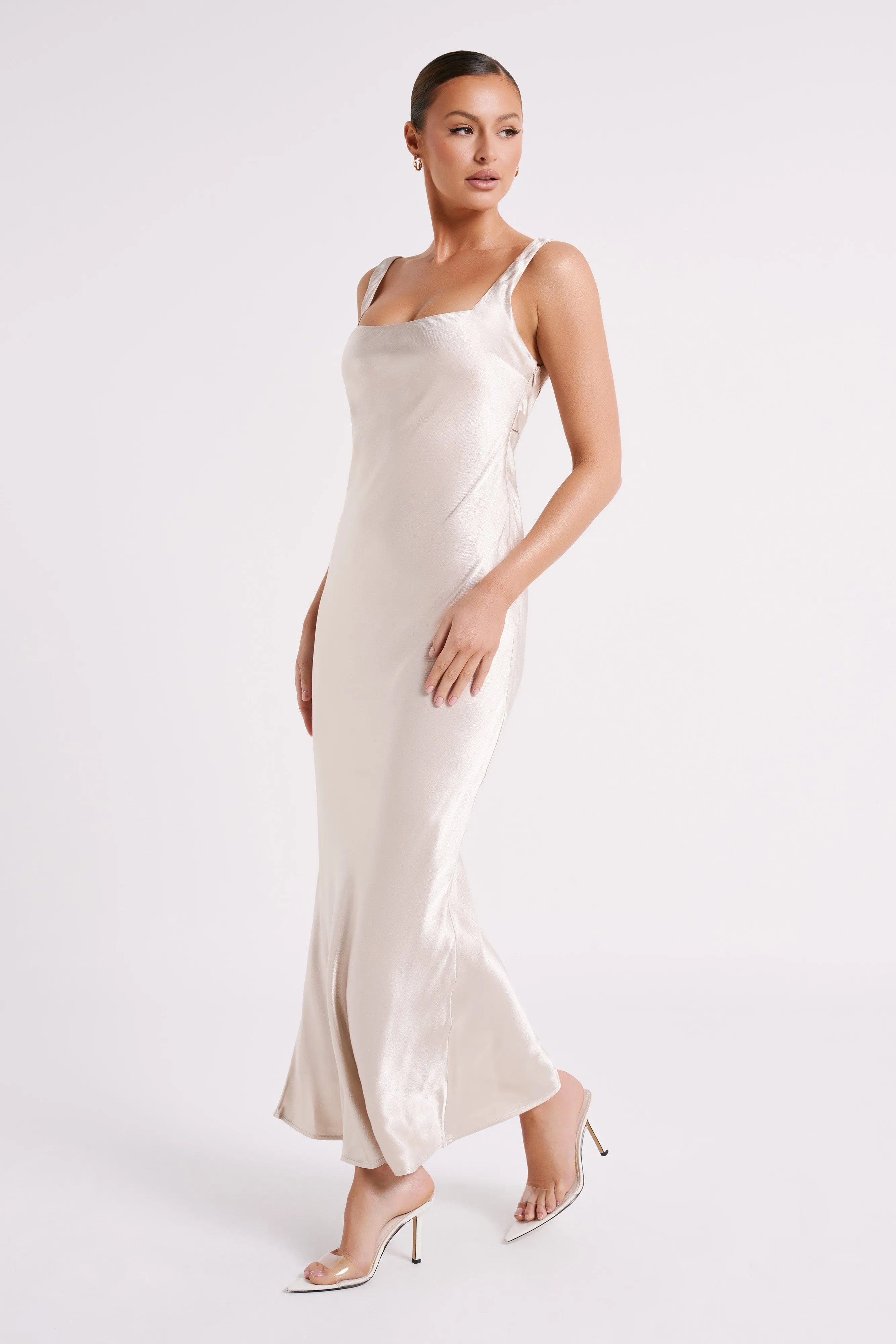 Ensley Satin Maxi Dress - Champagne sold by Meshki product image thumbnail 5