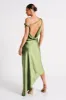 Yvette Slip Maxi Dress With Asymmetrical Hem - Emerald sold by Meshki
