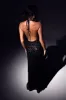 Nicola Plunge Neck Sequin Maxi Dress - Black sold by Meshki