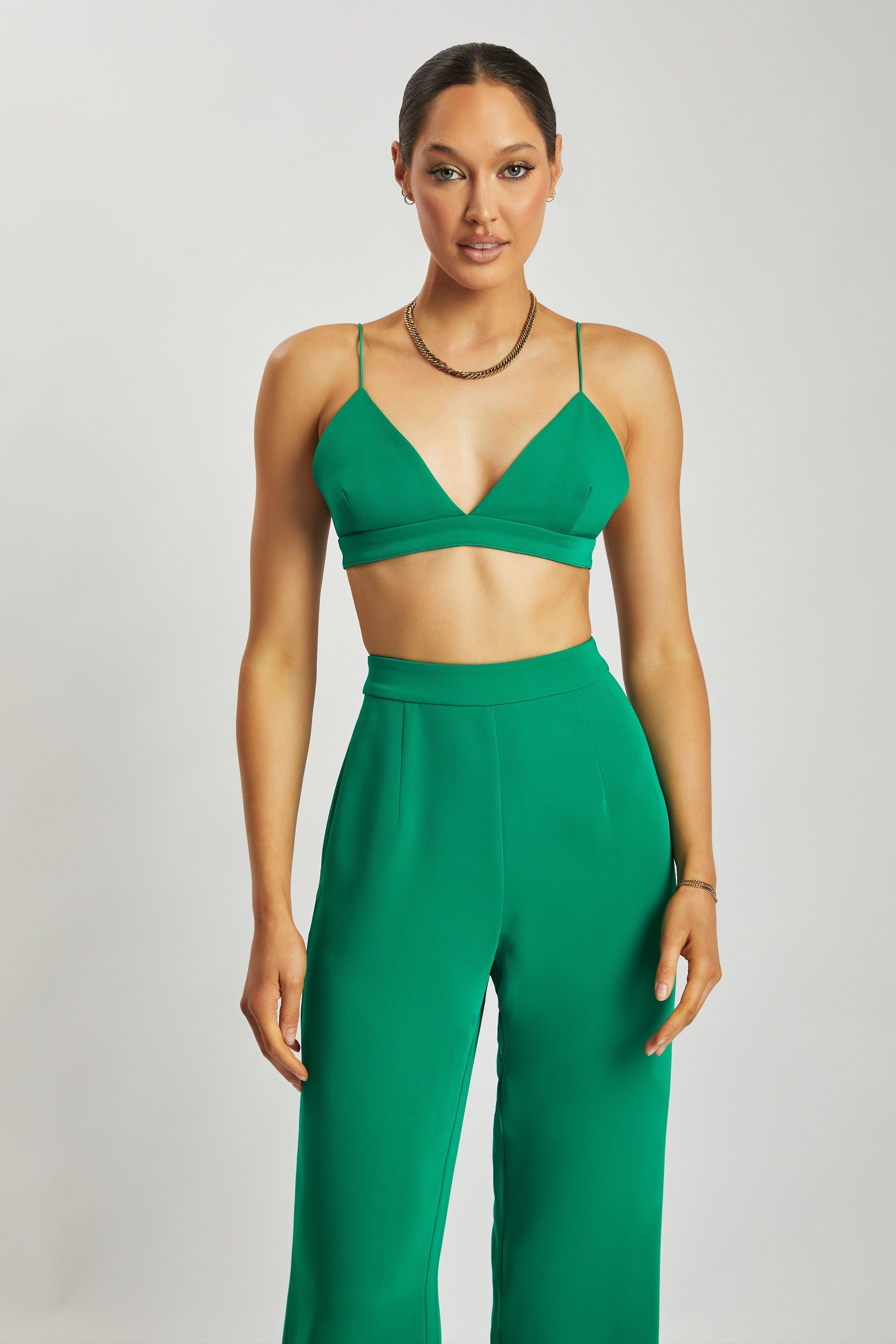 Saskia Straight Leg Trousers - Bottle Green sold by Meshki product image thumbnail 8