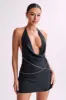 Emilia Diamante Rope Mini Dress - Black sold by Meshki