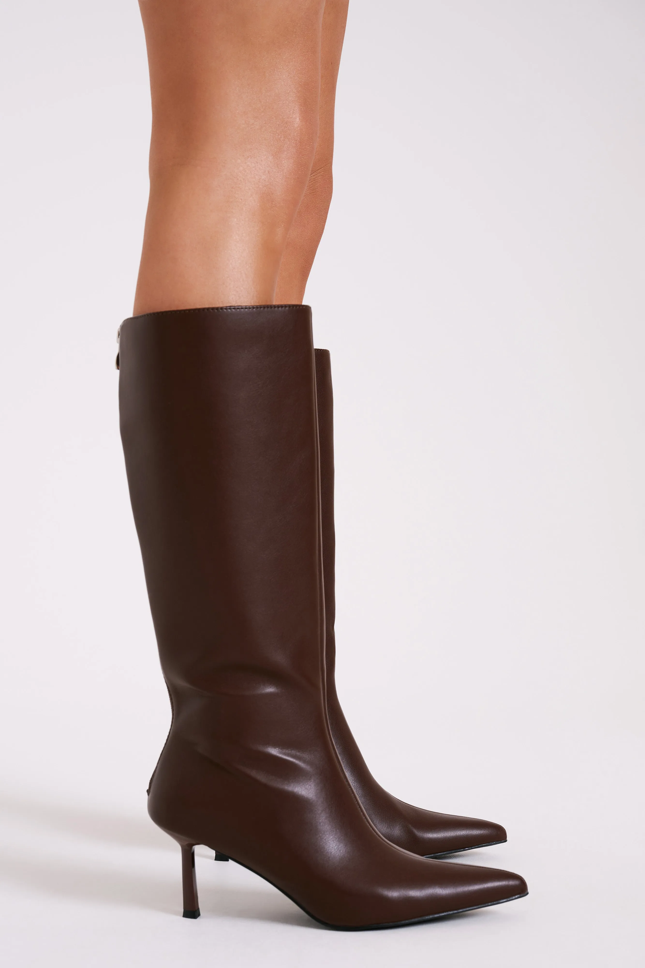 Jesi Faux Leather Boots - Dark Chocolate sold by Meshki product image thumbnail 4