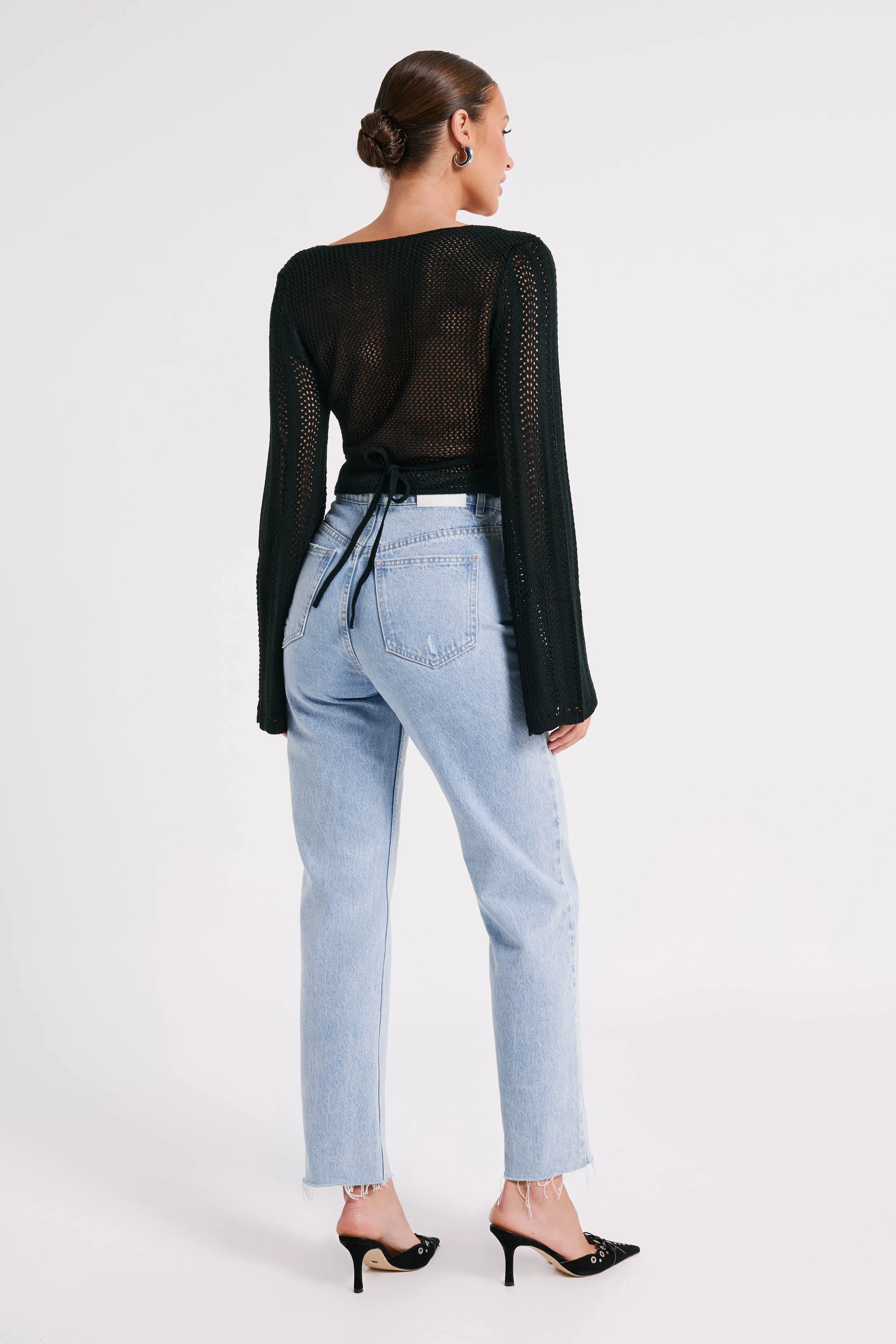 Debra Mixed Yarn Top - Black sold by Meshki product image thumbnail 3