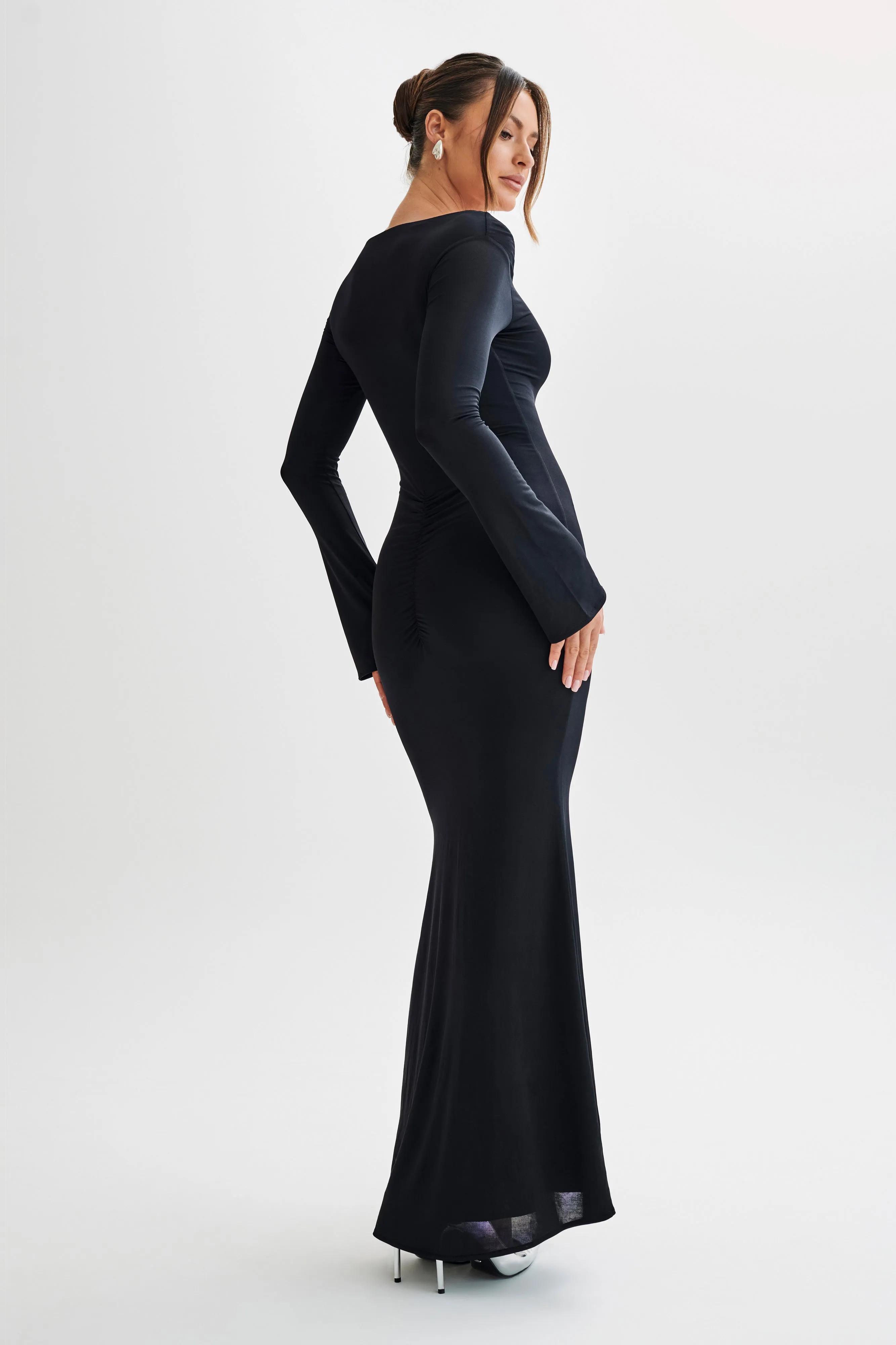 Millicent Slinky Long Sleeve Maxi Dress - Black sold by Meshki product image thumbnail 5