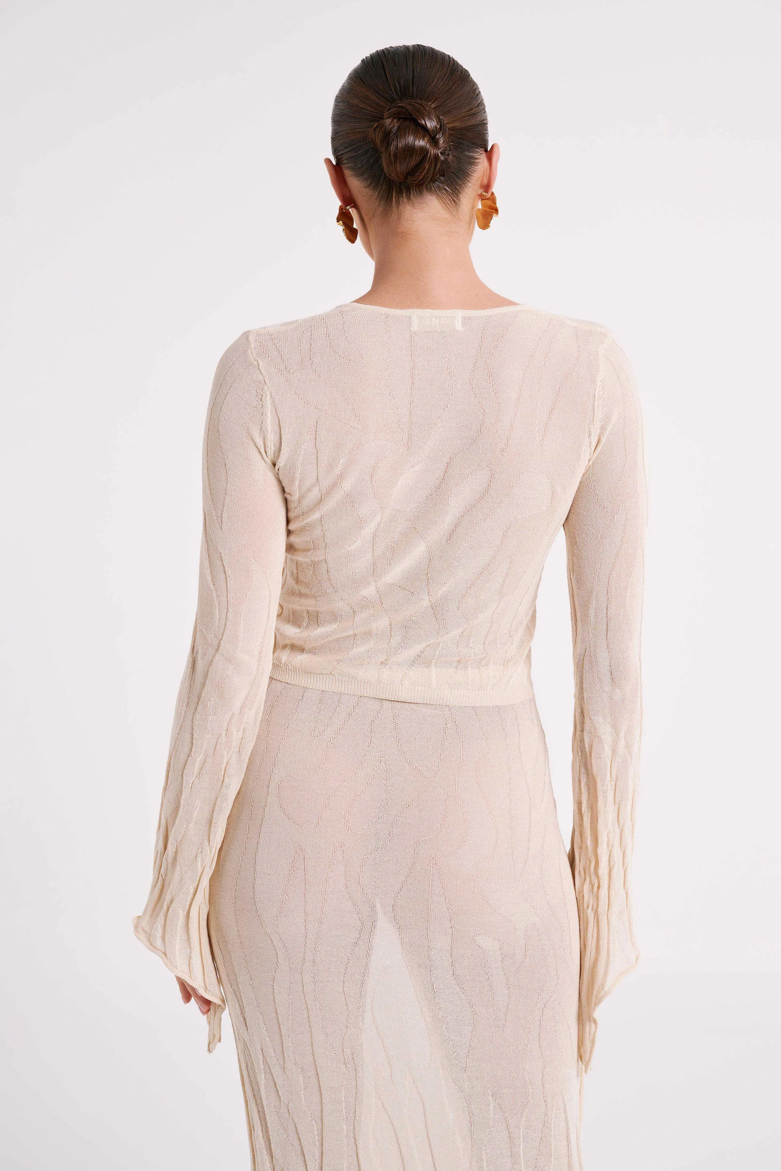 Akari Flare Sleeve Knit Top - Ivory sold by Meshki product image thumbnail 2