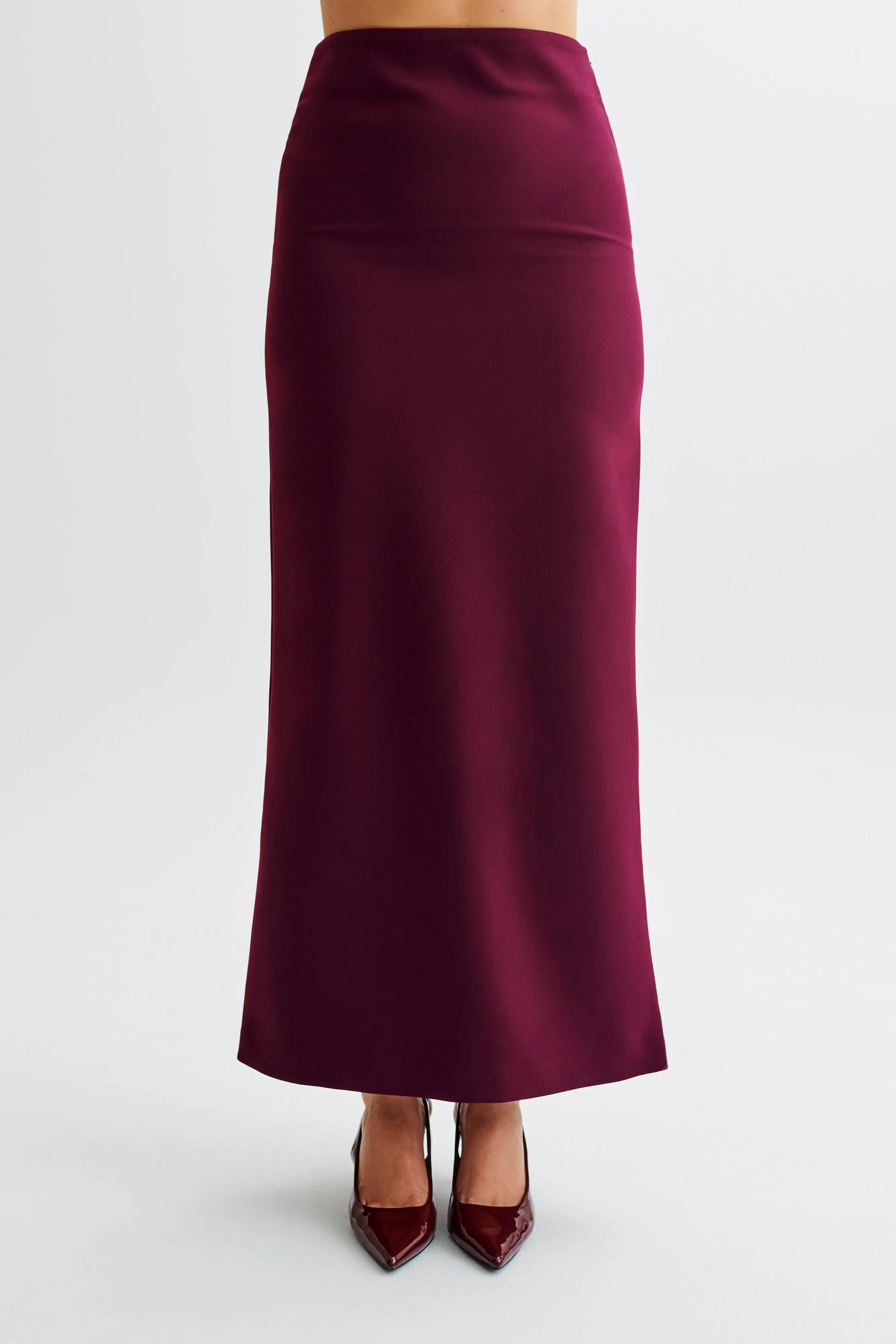 Micah Suiting Maxi Skirt - Plum sold by Meshki