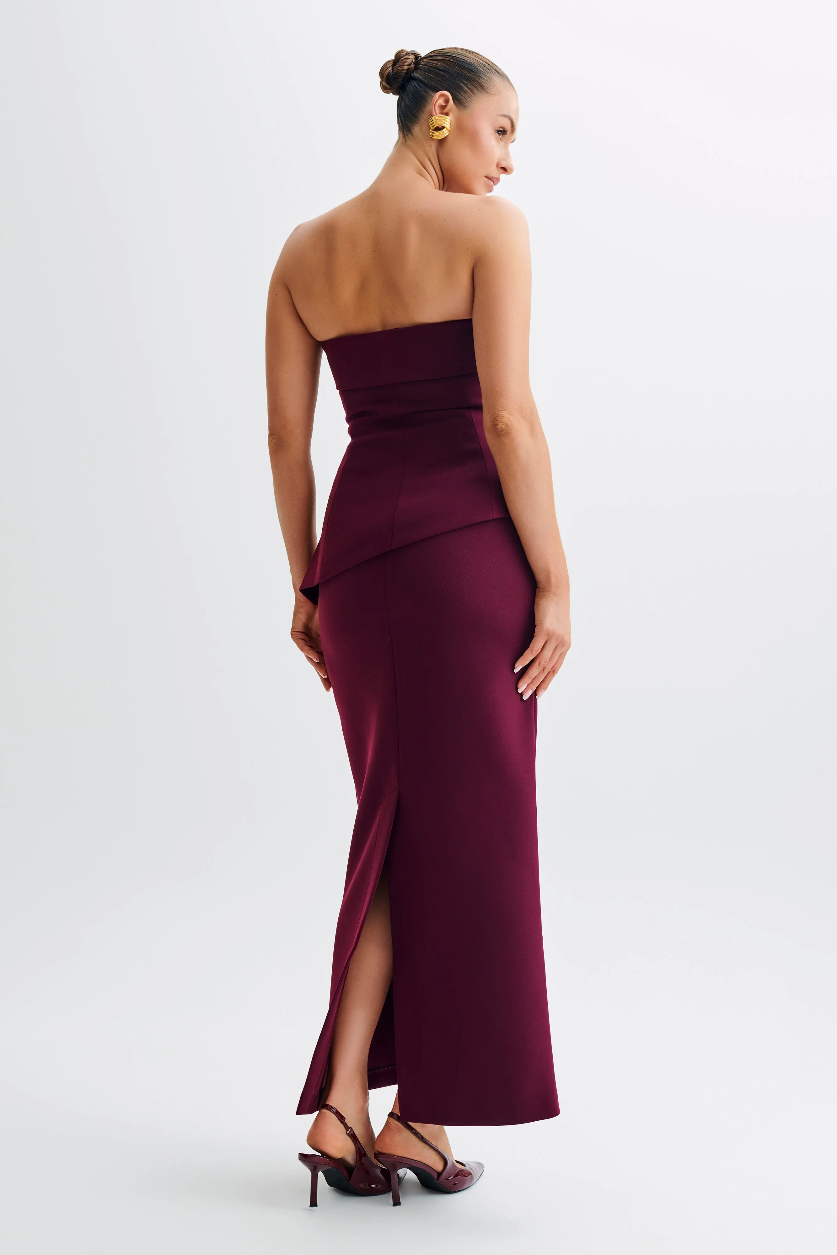 Micah Suiting Maxi Skirt - Plum sold by Meshki product image thumbnail 4