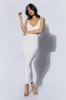 Jodie V Neck Midi Dress - Off White sold by Meshki
