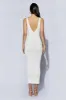 Jodie V Neck Midi Dress - Off White sold by Meshki