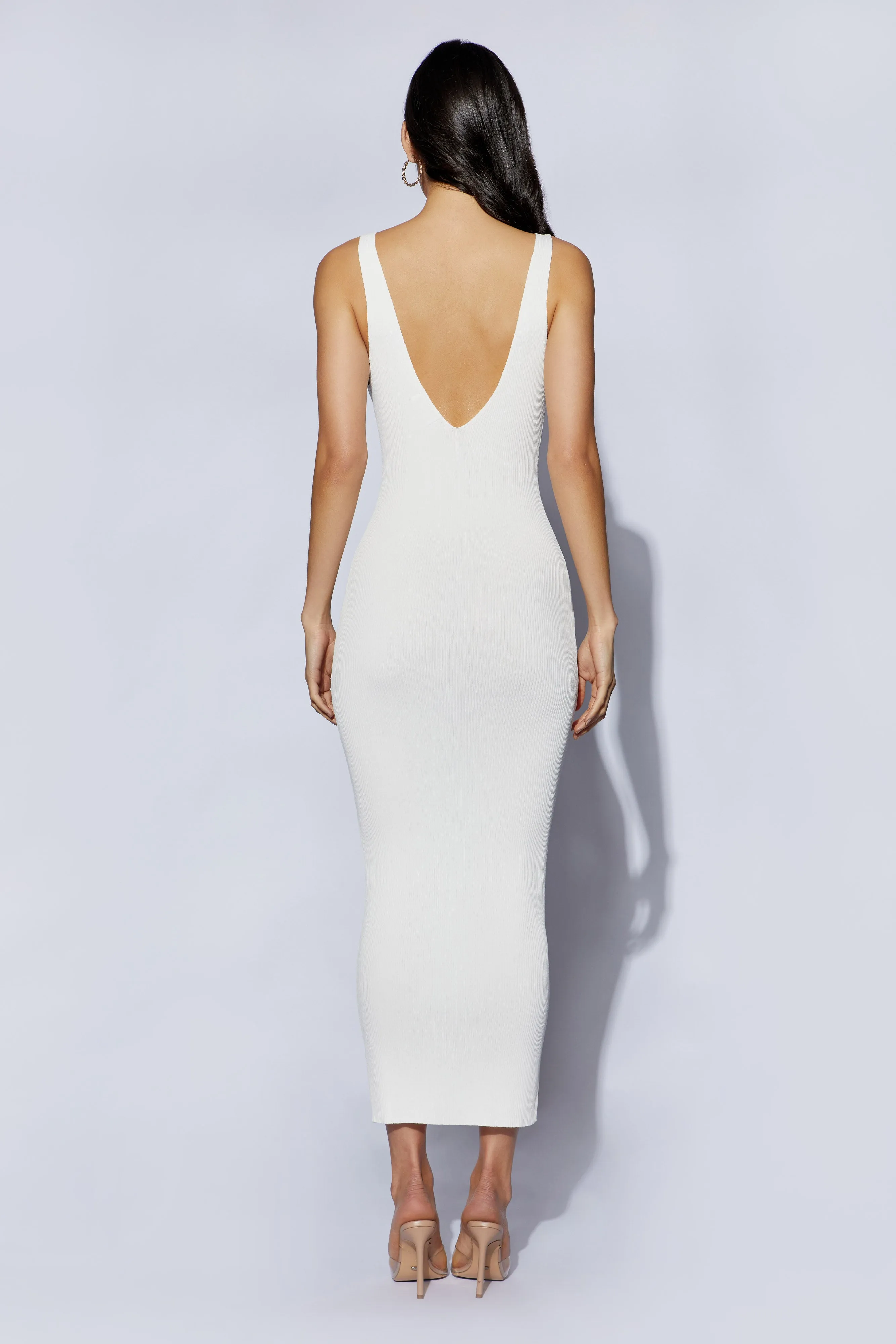Jodie V Neck Midi Dress - Off White sold by Meshki product image thumbnail 2