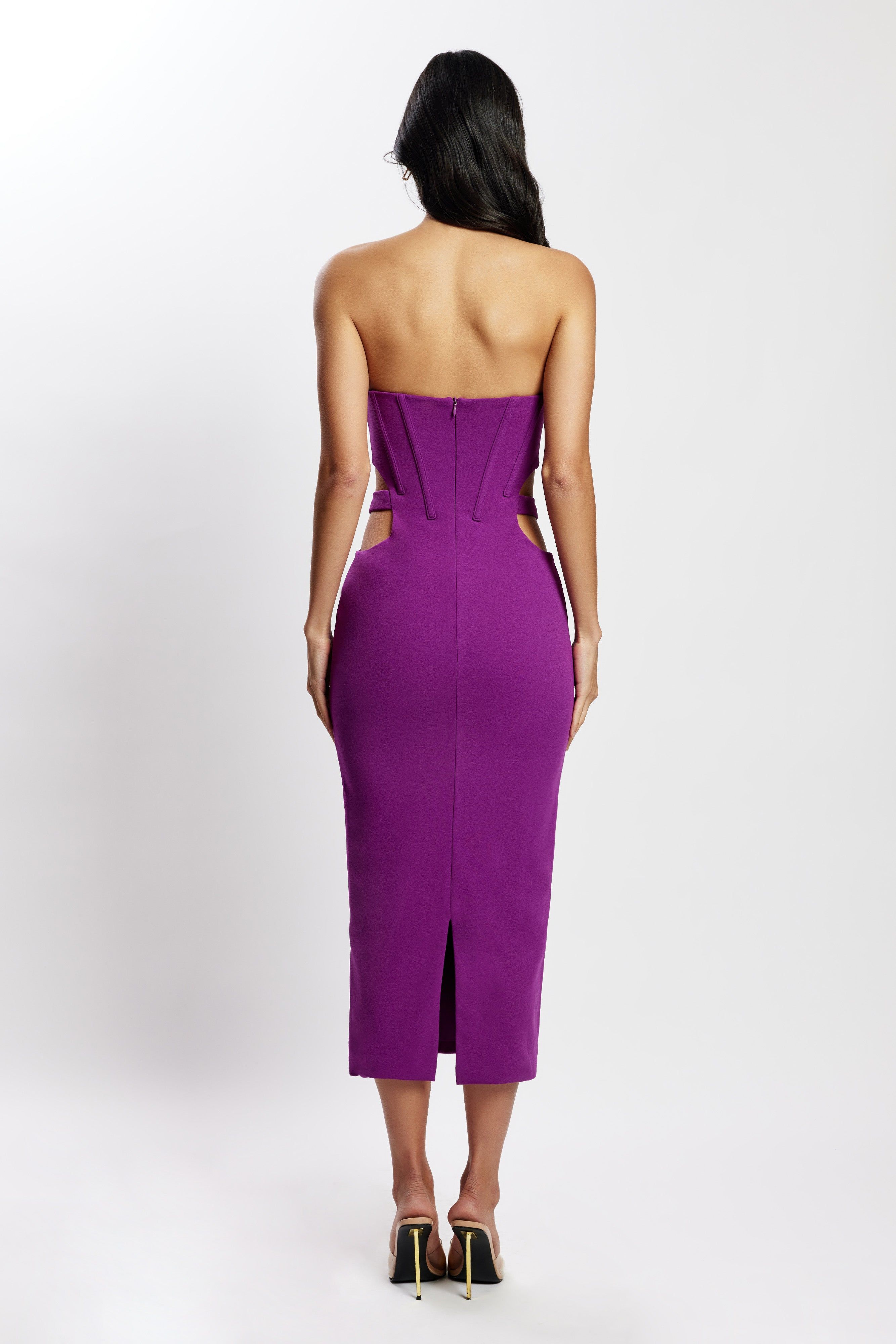 Catherine Cut Out Midi Dress - Violet sold by Meshki product image thumbnail 2