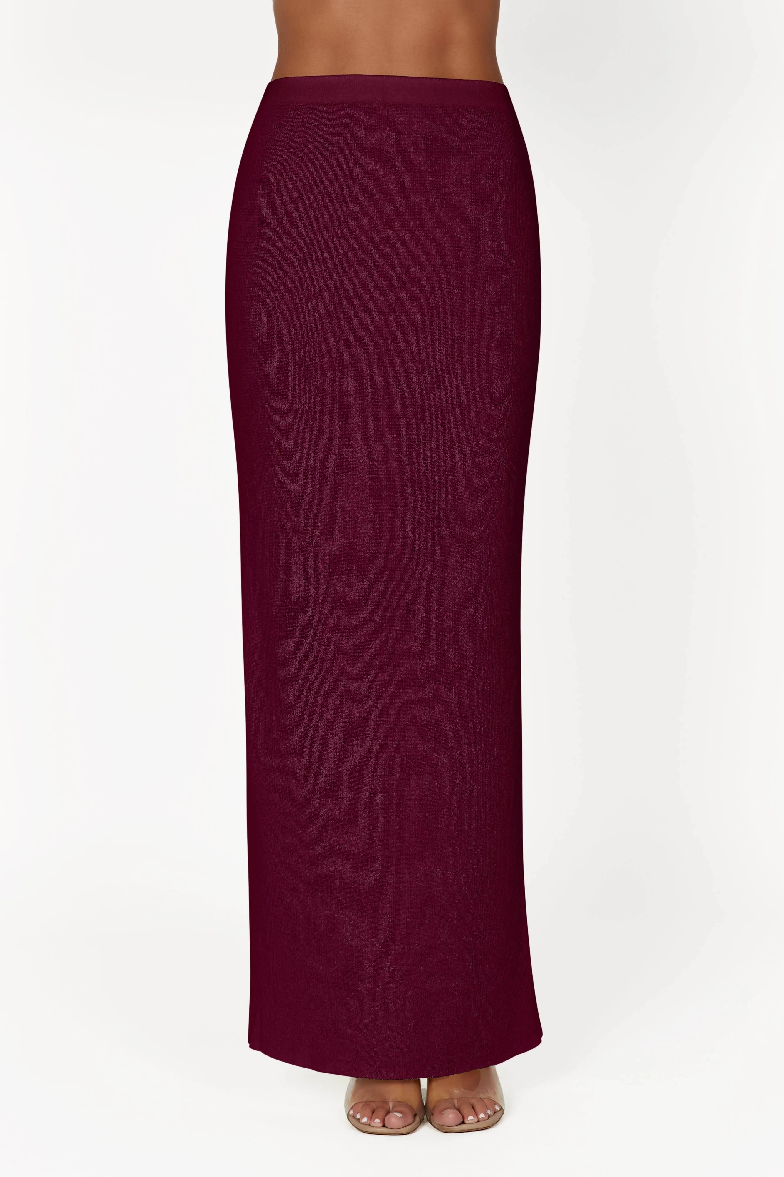 Maribelle Knit Maxi Skirt - Wine sold by Meshki product image thumbnail 2