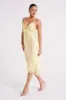 Crawford Satin Midi Dress - Yellow sold by Meshki