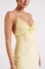 Crawford Satin Midi Dress - Yellow sold by Meshki