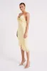 Crawford Satin Midi Dress - Yellow sold by Meshki