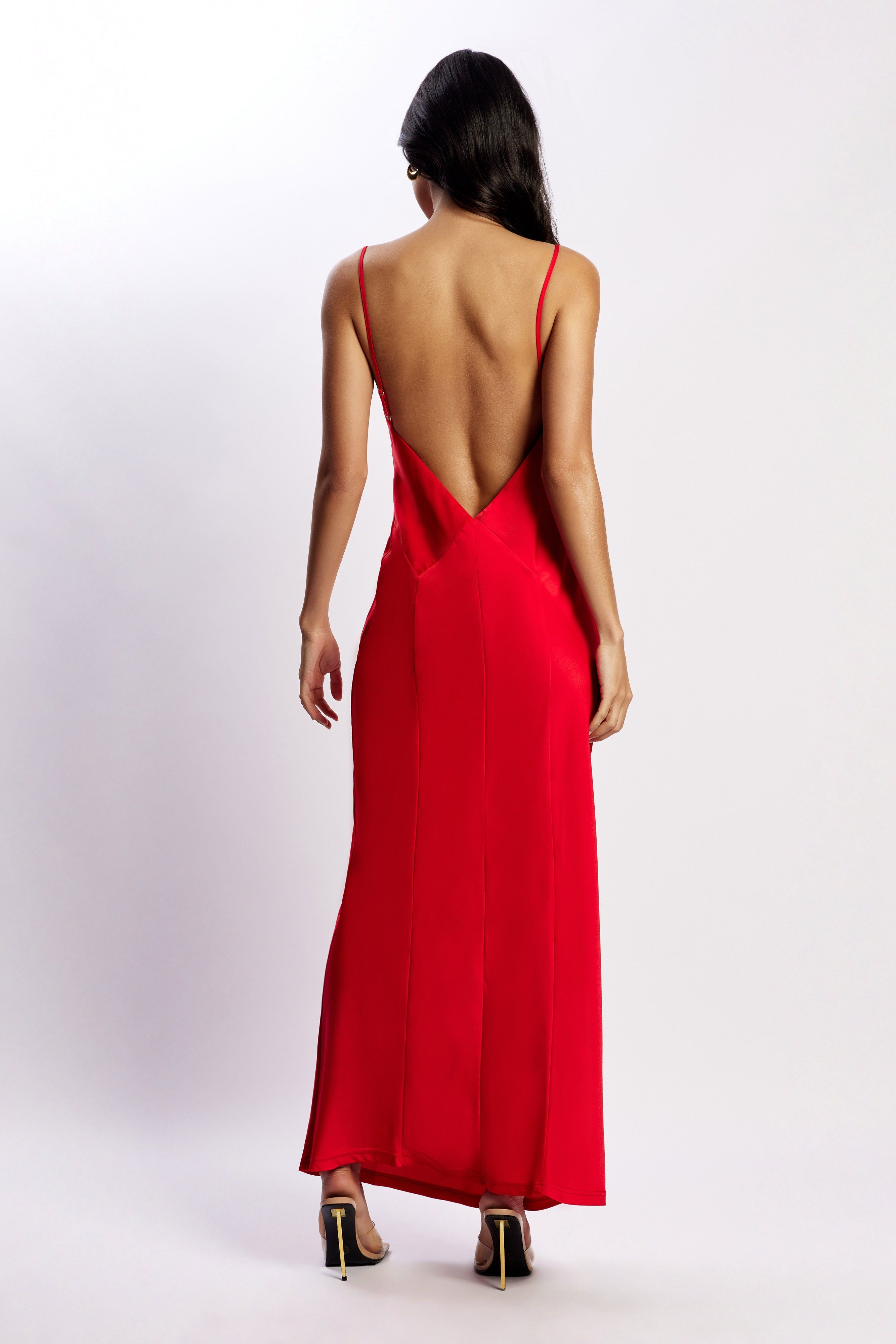 Baily Satin Maxi Dress - Red sold by Meshki product image thumbnail 3