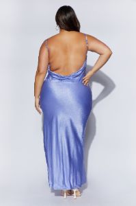 Jade Cowl Neck Backless Maxi Dress - Lavender sold by Meshki