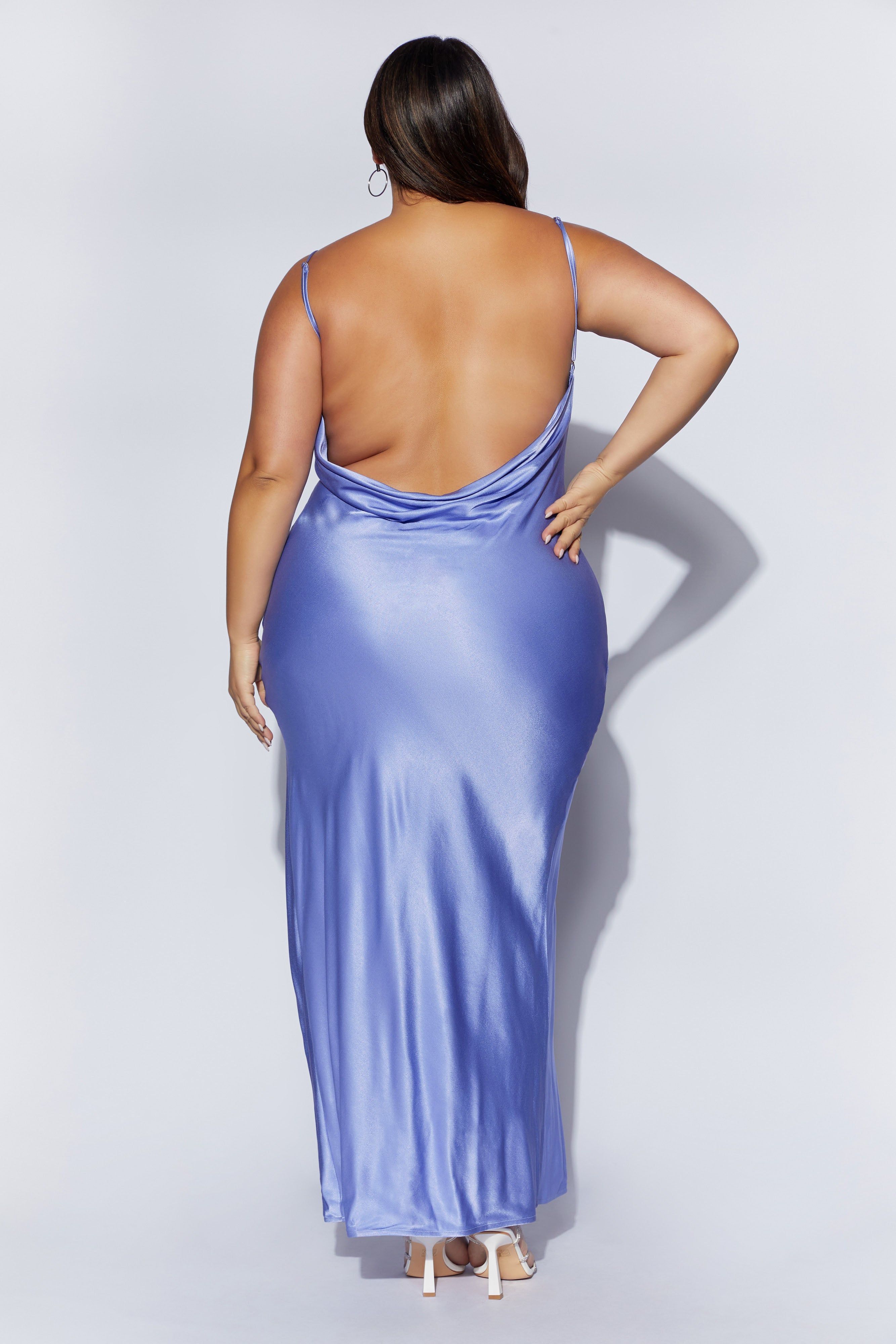 Jade Cowl Neck Backless Maxi Dress - Lavender sold by Meshki product image thumbnail 7