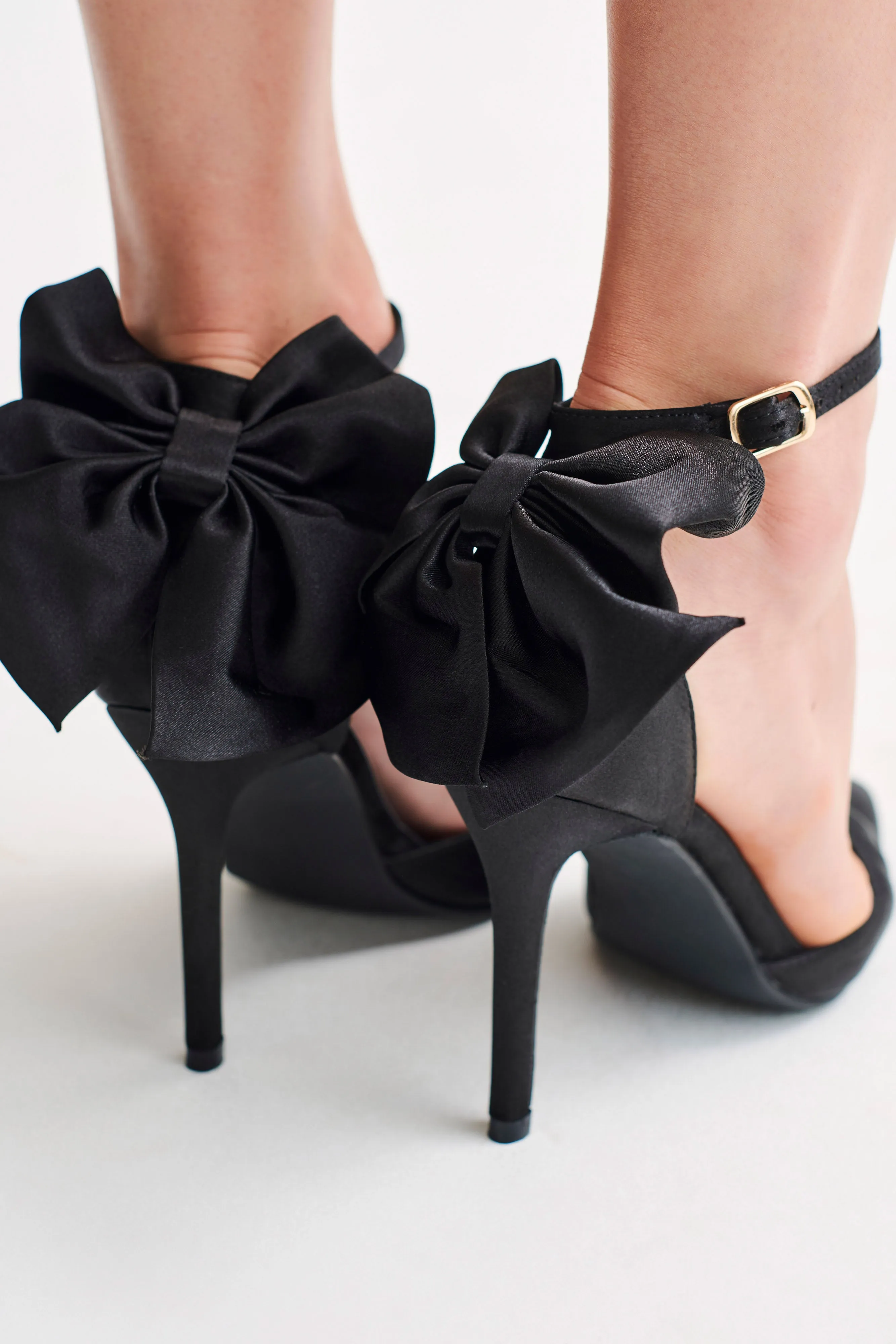 Charmed Satin Bow Heel - Black sold by Meshki product image thumbnail 5