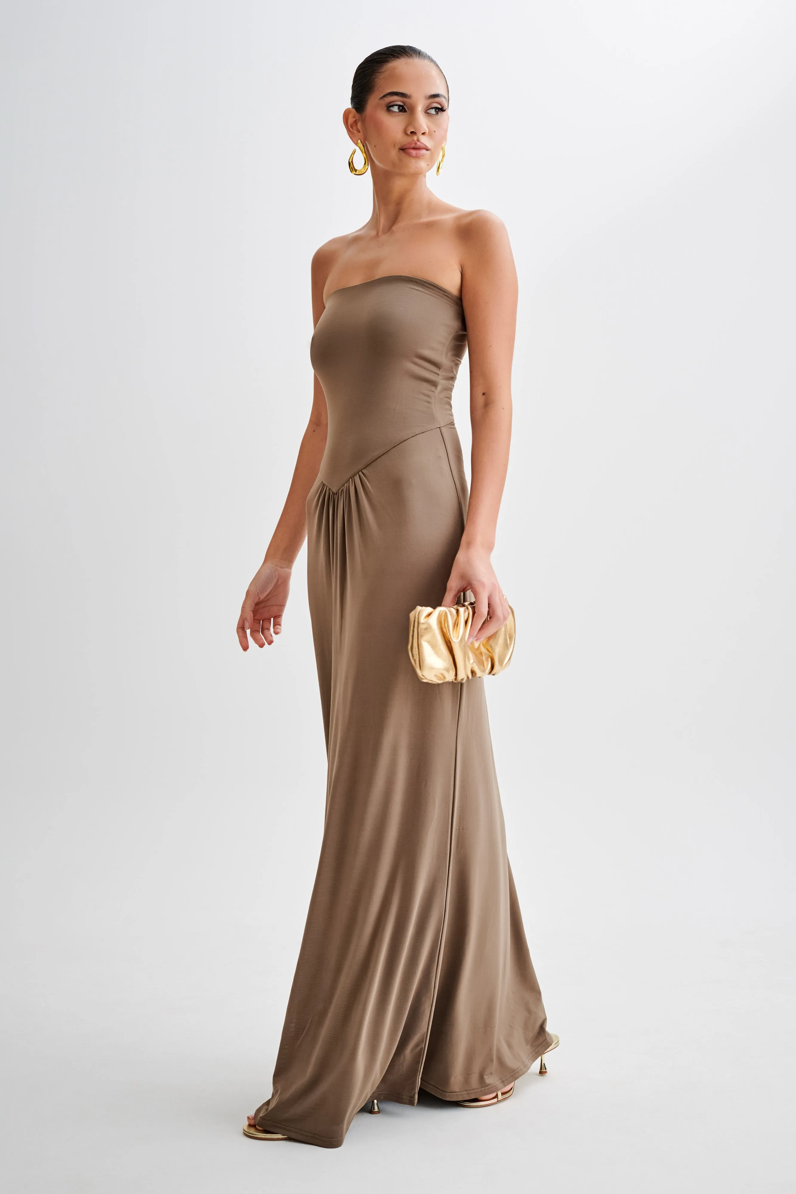 Ruby Strapless Slinky Maxi Dress - Coco sold by Meshki product image thumbnail 4