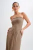 Ruby Strapless Slinky Maxi Dress - Coco sold by Meshki