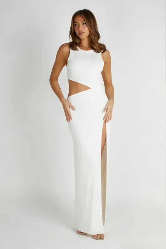 Vienna Slinky Maxi Dress - White sold by Meshki