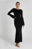 Tarna Slinky Fishtail Maxi Dress - Black sold by Meshki