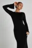 Tarna Slinky Fishtail Maxi Dress - Black sold by Meshki