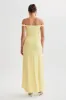 Eisley Slinky Off Shoulder Maxi Dress - Yellow sold by Meshki