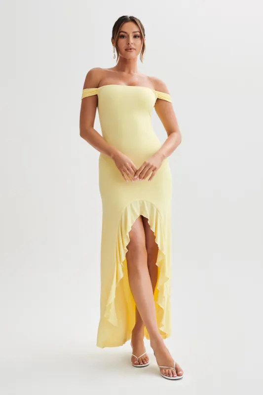 Eisley Slinky Off Shoulder Maxi Dress - Yellow | Parallel Eisley Slinky Off Shoulder Maxi Dress - Yellow | Parallel