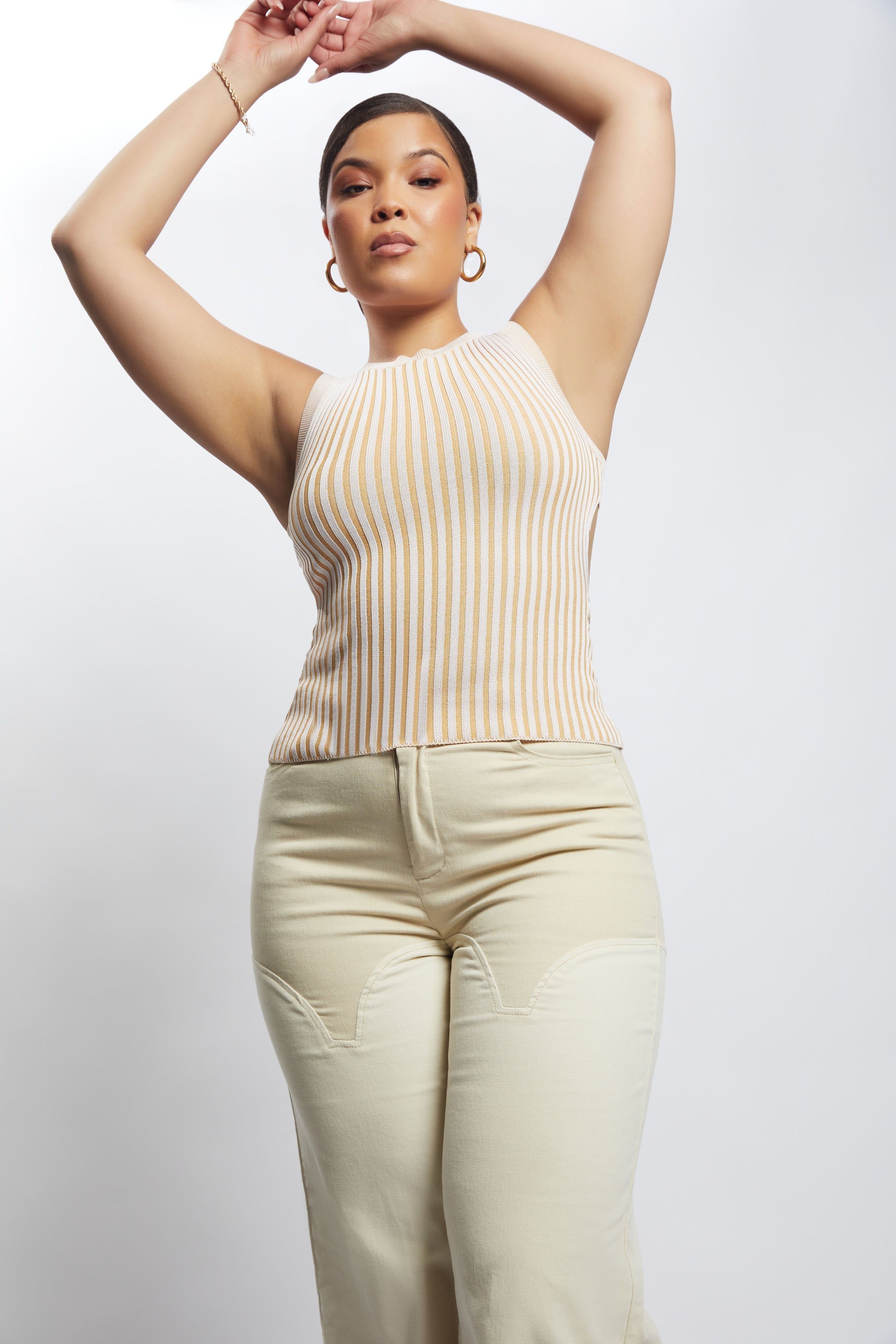 Sonia Contrast Wideleg Cargo Pants - Sand sold by Meshki product image thumbnail 9