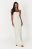 Amorette Lace Trim Maxi Dress - Bone sold by Meshki