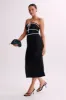 Dawn Strapless Knit Midi Dress - Black sold by Meshki